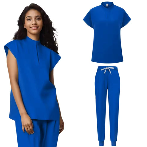 Colorful Medical/Hosptial Scrubs Set – High Neck- Fashion Fit