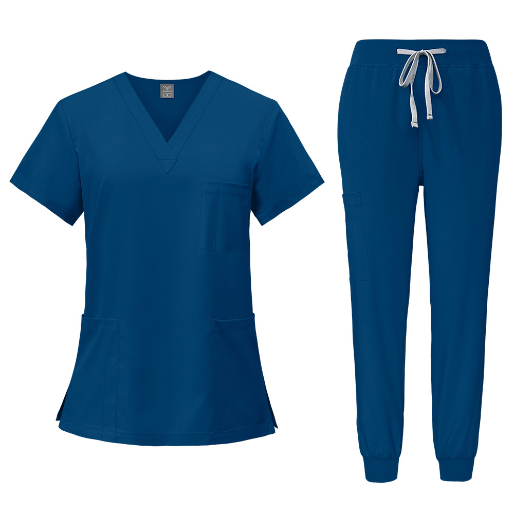 Unisex Nursing Scrubs Joggers Set – Short-Sleeved Hospital Uniform