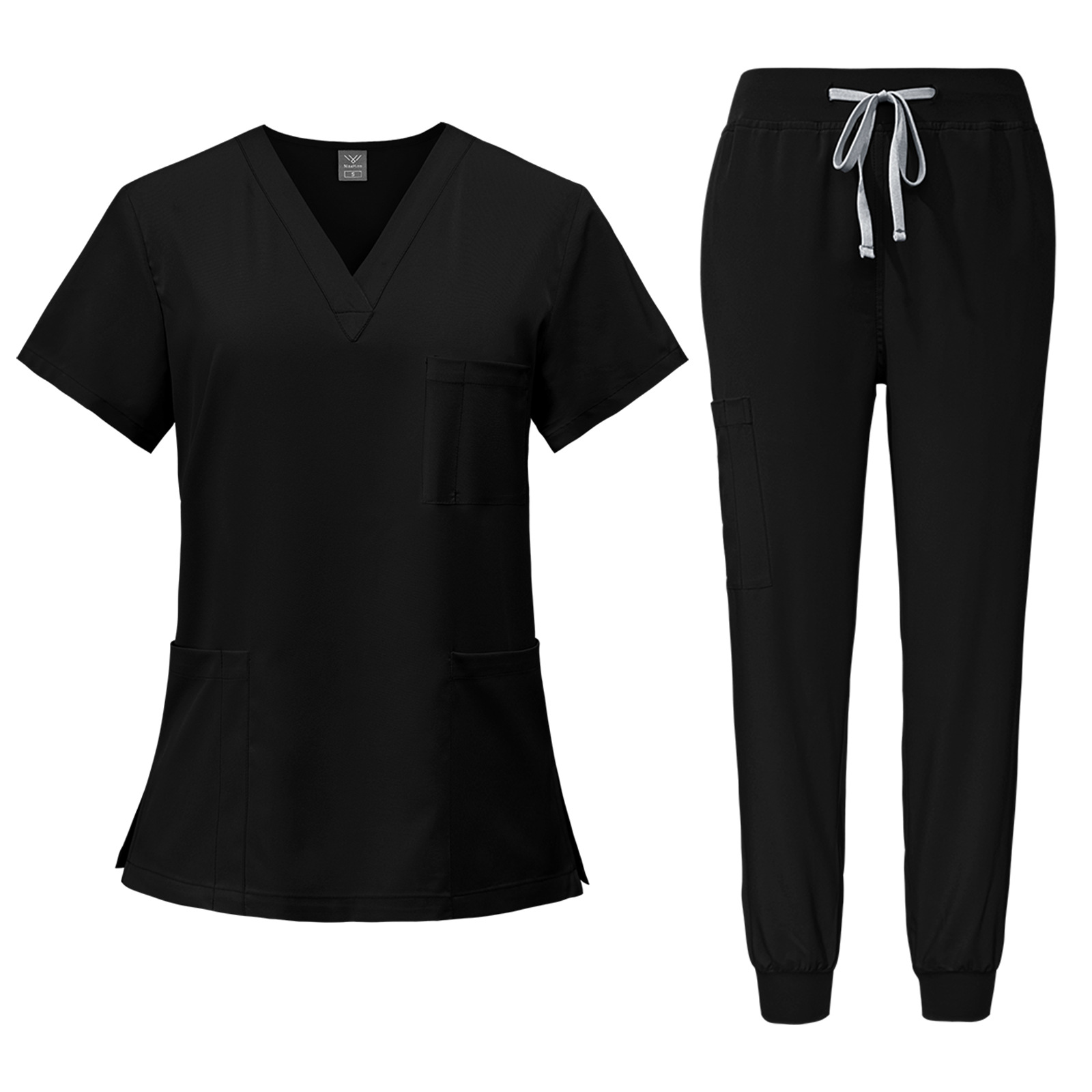 Unisex Nursing Scrubs Joggers Set – Short-Sleeved Hospital Uniform