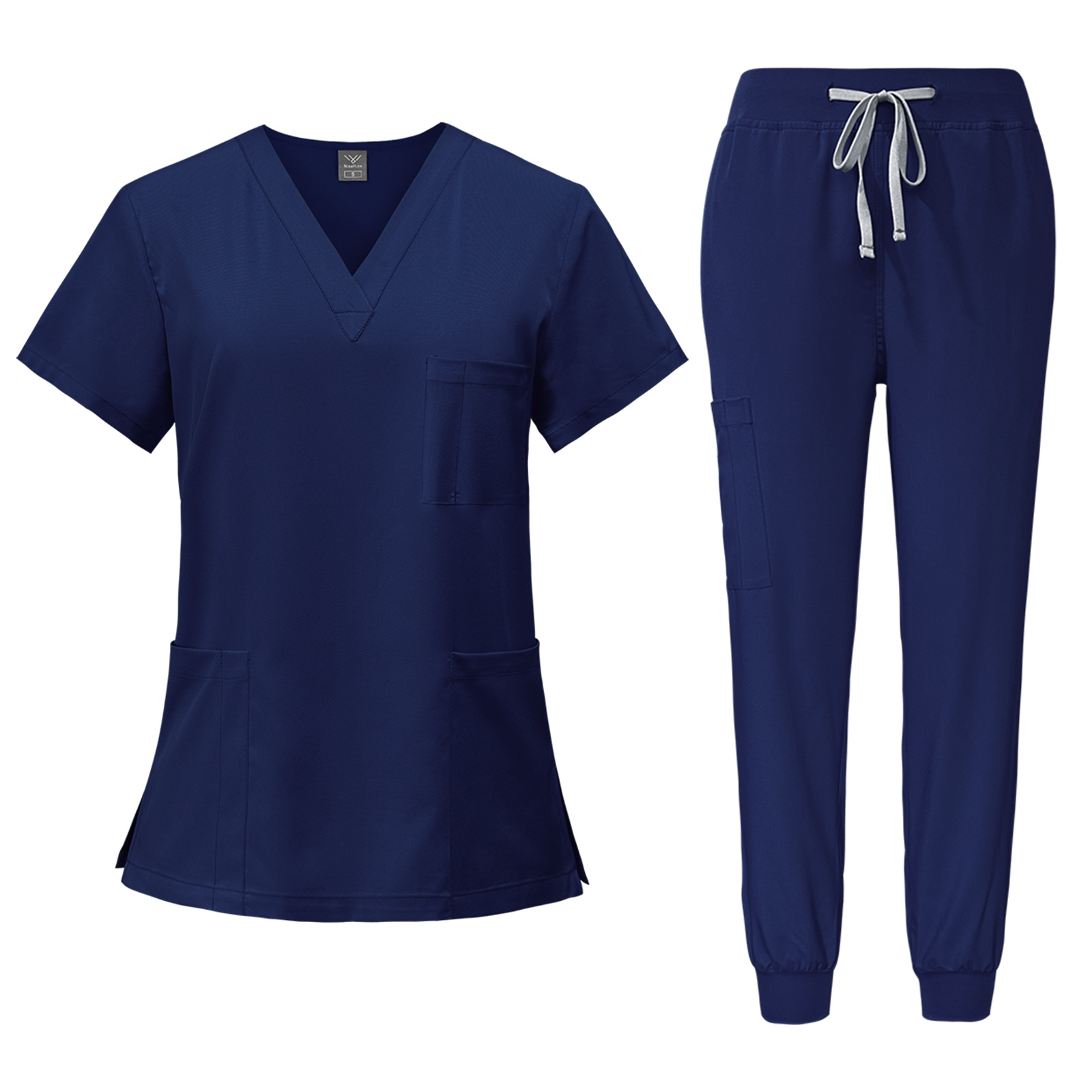 Unisex Nursing Scrubs Joggers Set – Short-Sleeved Hospital Uniform