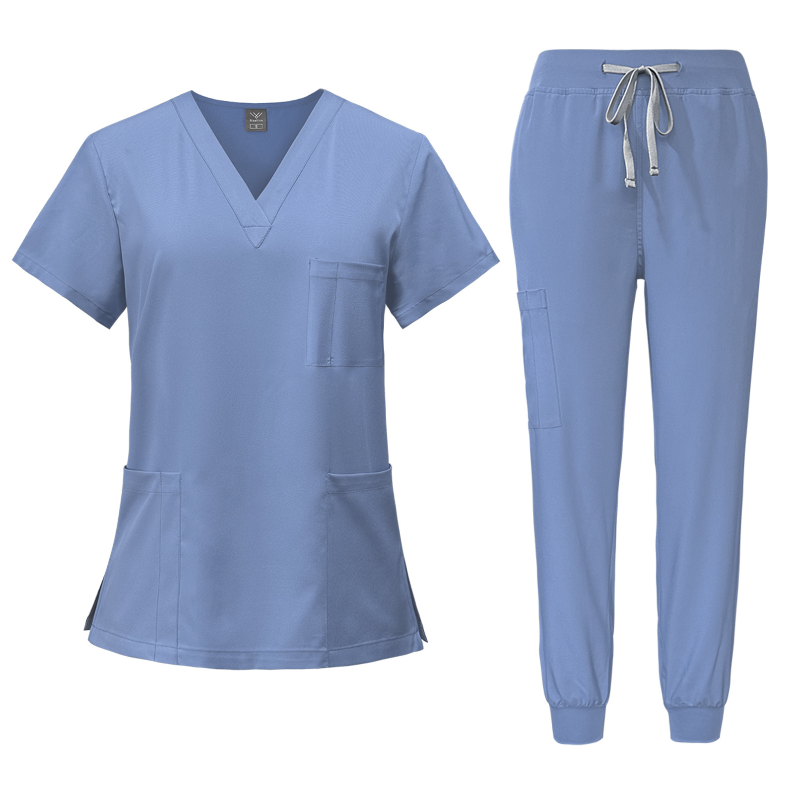 Unisex Nursing Scrubs Joggers Set – Short-Sleeved Hospital Uniform
