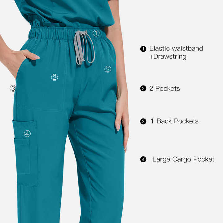 Unisex Zipper Medical Scrubs Set – Breathable, Short Sleeve