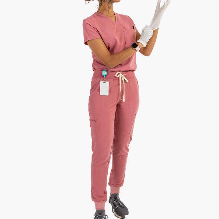 Women’s Ceil Blue Jogger Scrubs Set – Hospital Uniform
