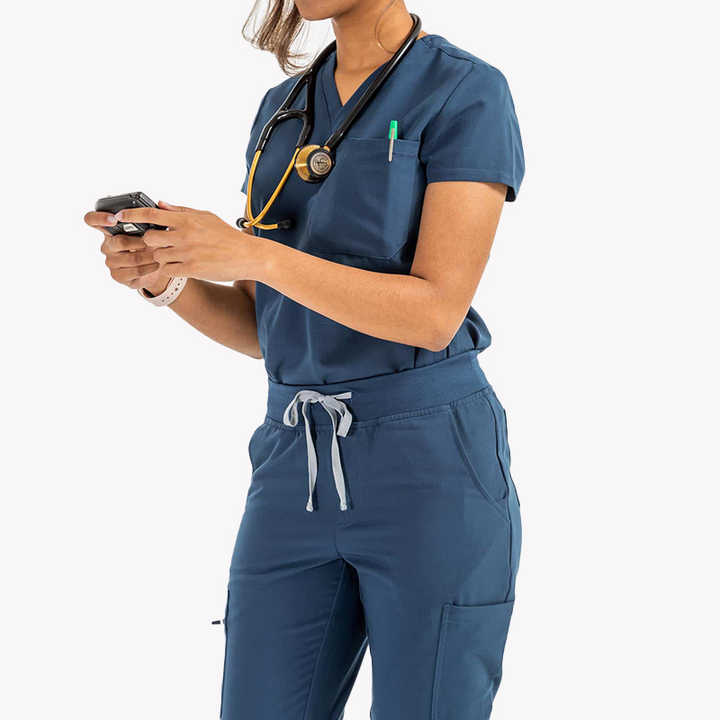 Women’s Ceil Blue Jogger Scrubs Set – Hospital Uniform