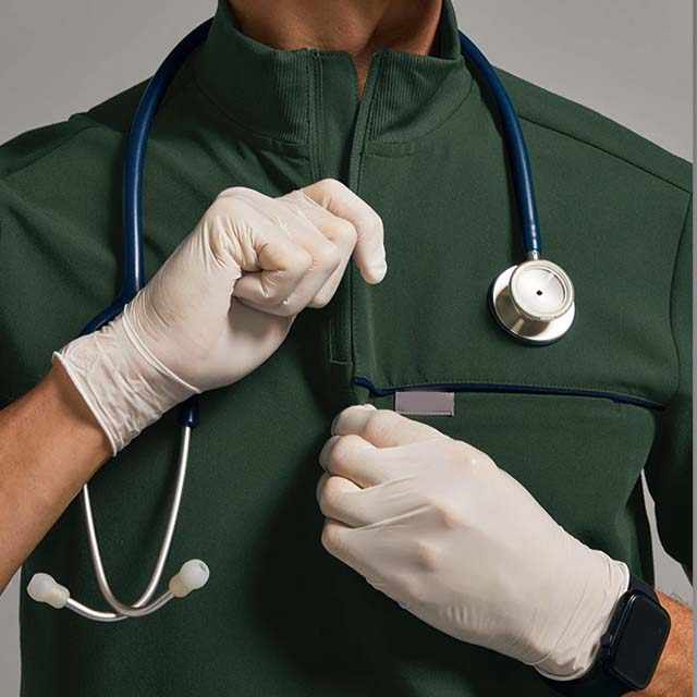 Men’s Breathable Jogger Medical Scrubs – Band Collar, Plus Size