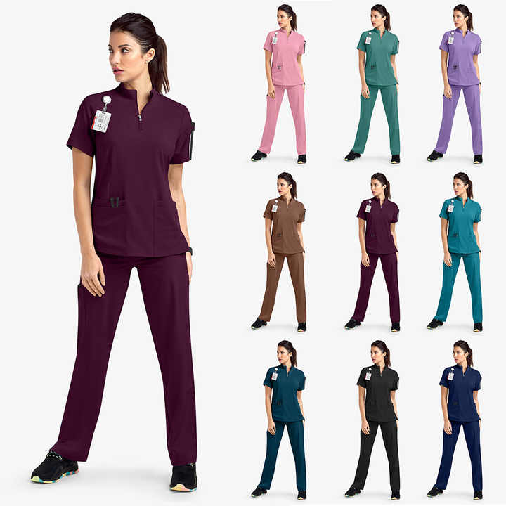 Plus Size Water-Resistant Jogger Scrubs Set – Polyester Spandex