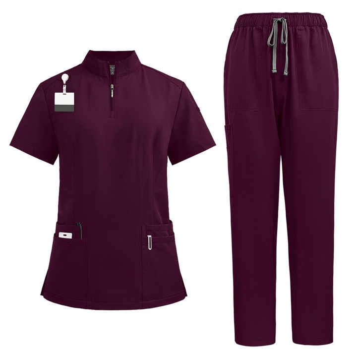 Plus Size Water-Resistant Jogger Scrubs Set – Polyester Spandex