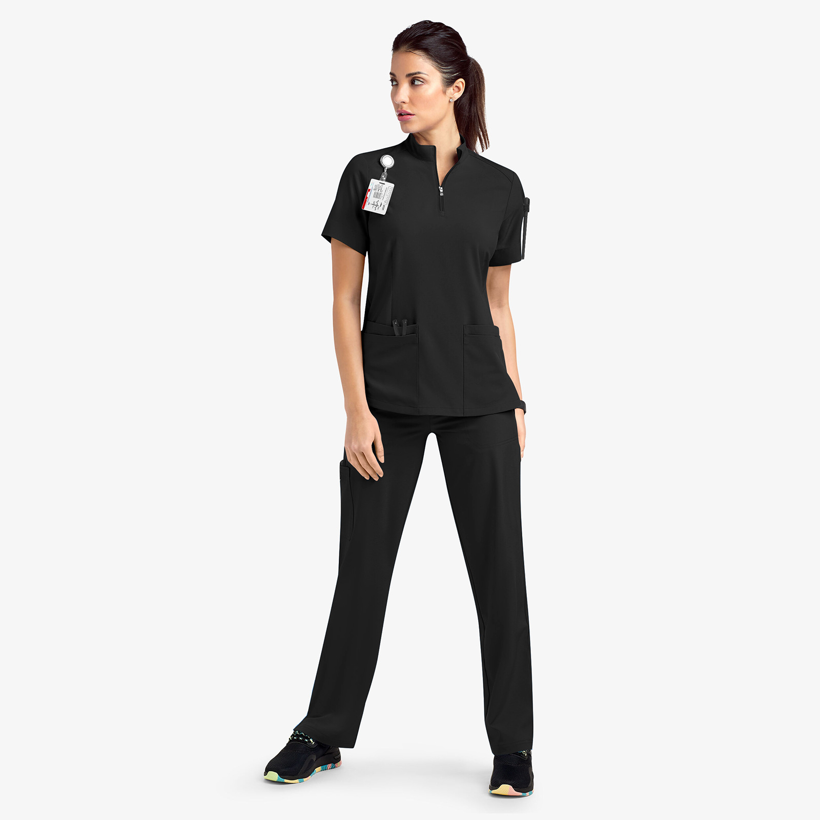 Plus Size Water-Resistant Jogger Scrubs Set – Polyester Spandex