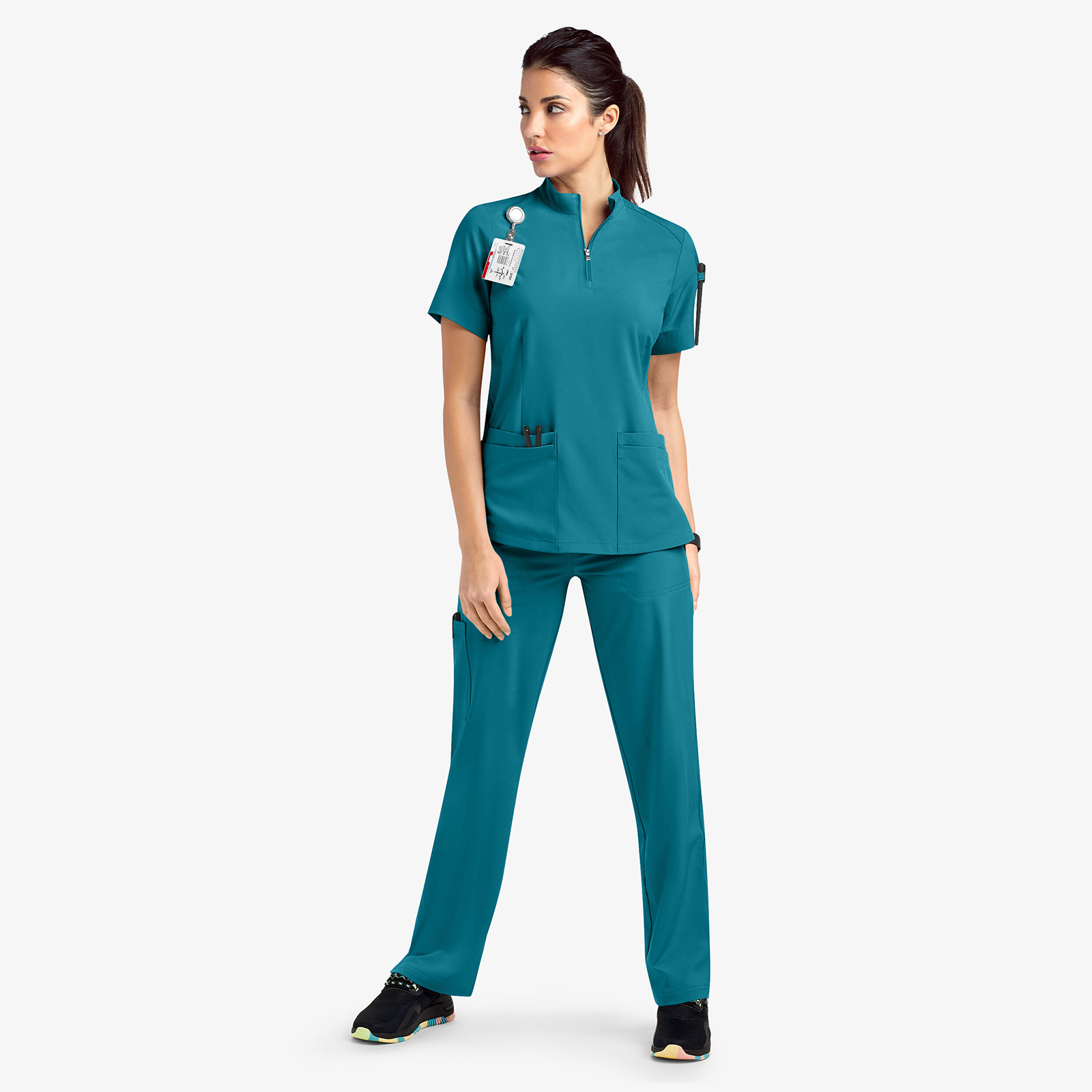 Plus Size Water-Resistant Jogger Scrubs Set – Polyester Spandex