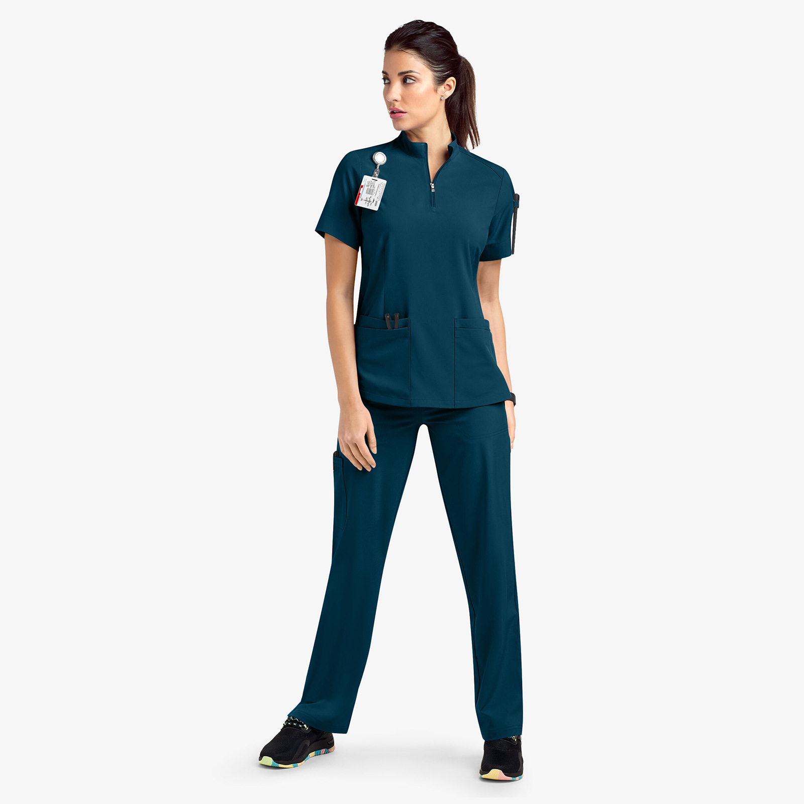 Plus Size Water-Resistant Jogger Scrubs Set – Polyester Spandex