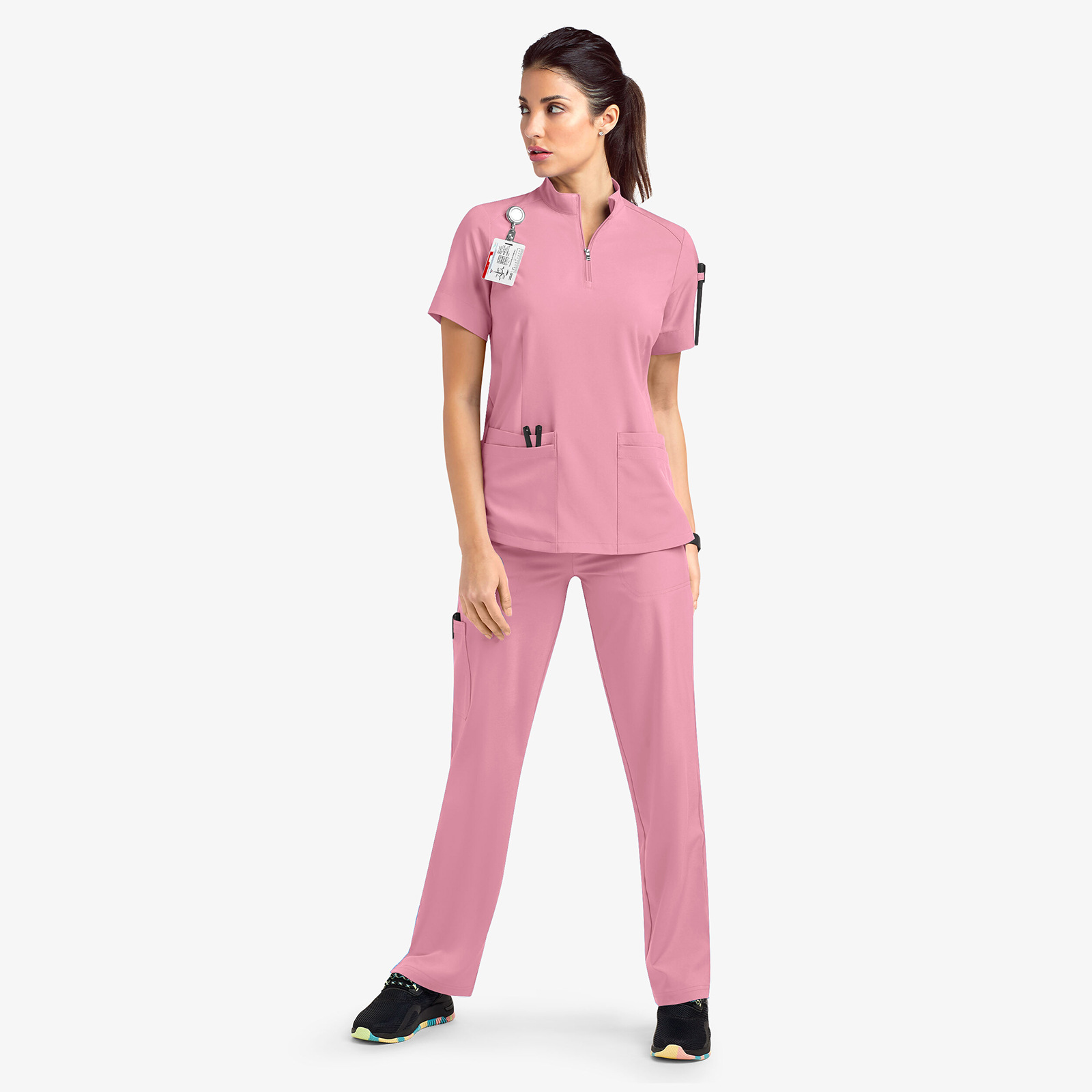 Plus Size Water-Resistant Jogger Scrubs Set – Polyester Spandex