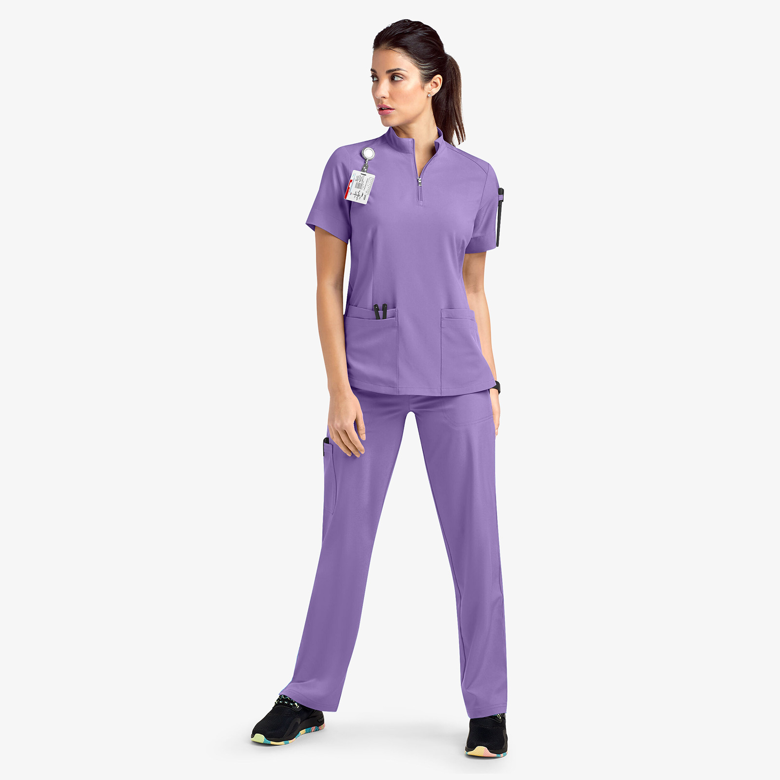 Plus Size Water-Resistant Jogger Scrubs Set – Polyester Spandex