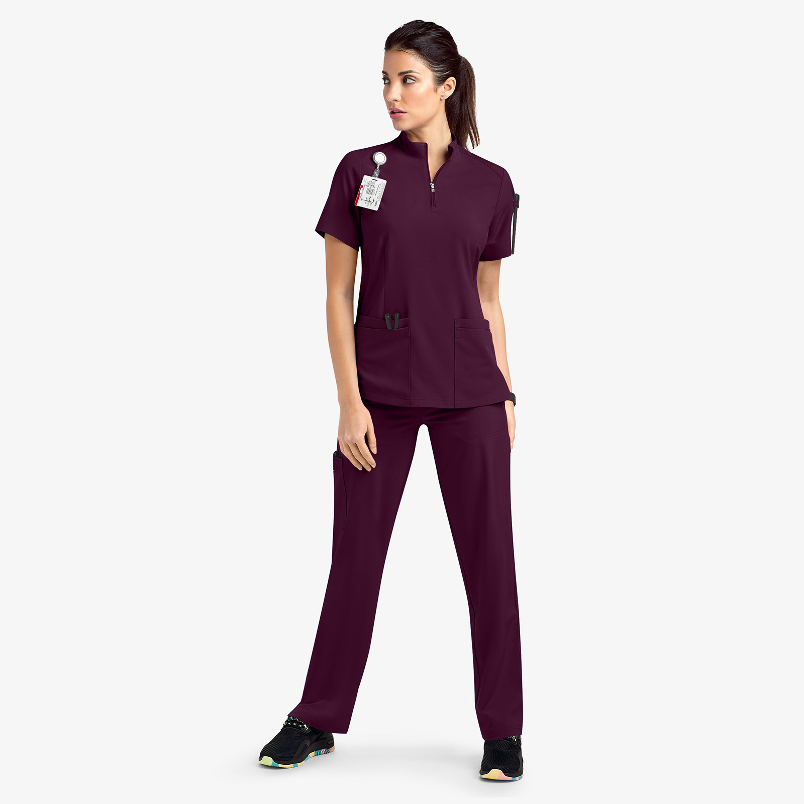 Plus Size Water-Resistant Jogger Scrubs Set – Polyester Spandex