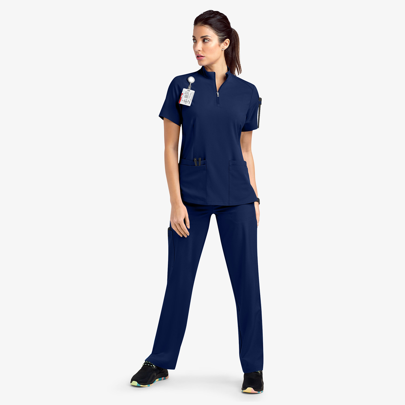 Plus Size Water-Resistant Jogger Scrubs Set – Polyester Spandex