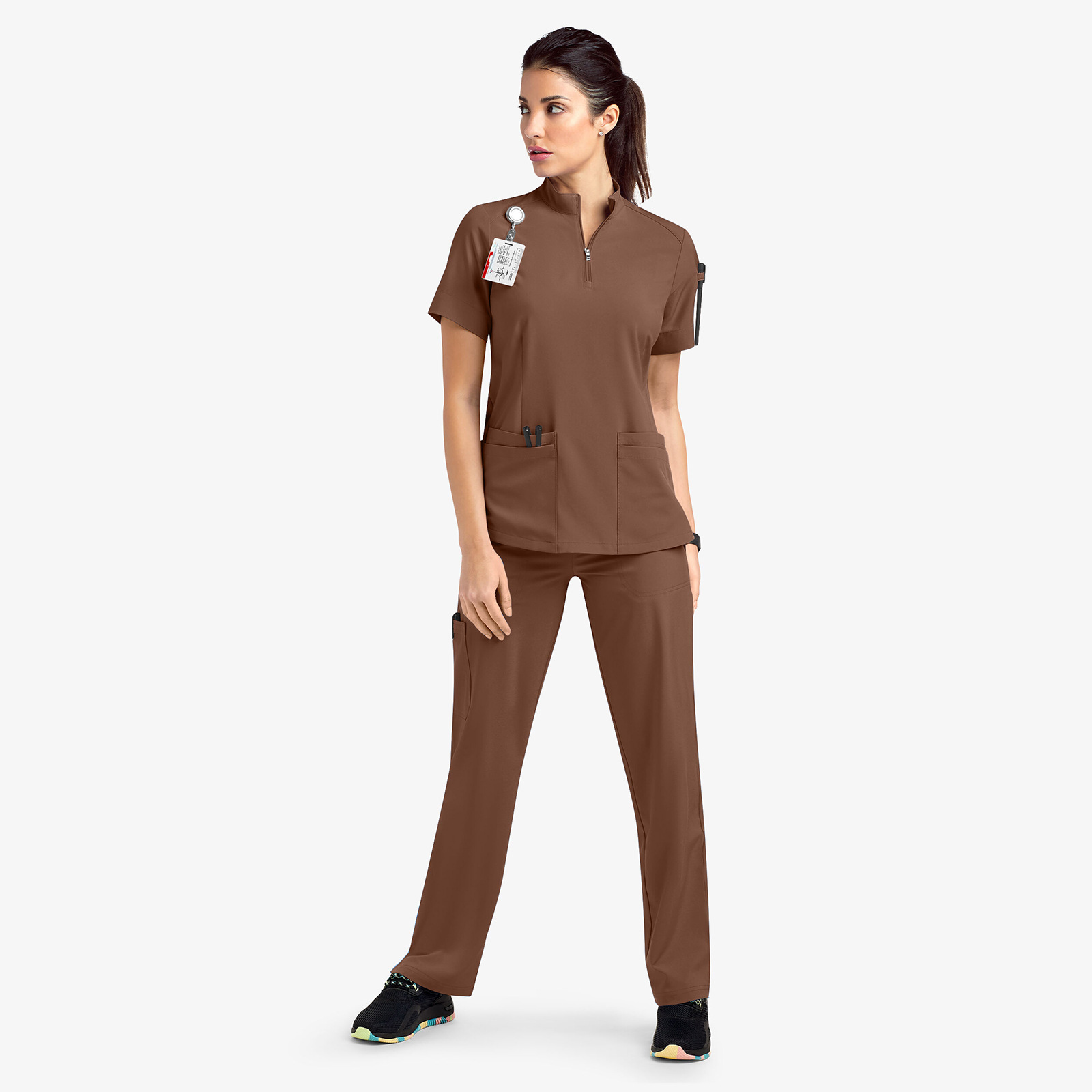 Plus Size Water-Resistant Jogger Scrubs Set – Polyester Spandex